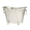Silver Hammered Metal Footed Wine Bucket