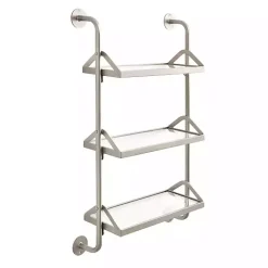 Silver Metal and Glass 3-Tier Wall Shelf
