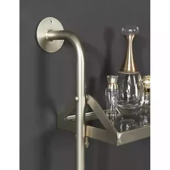 Silver Metal and Glass 3-Tier Wall Shelf