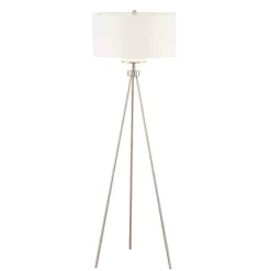 Silver Metal Tripod Floor Lamp