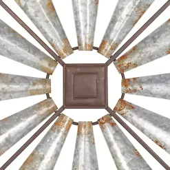 Silver Metal Windmill Wall Plaque