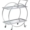 Silver Mirrored 2-Tier Odessa Bar Cart