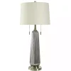 Silver Ribbed Glass Table Lamp