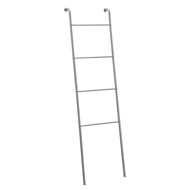 Silver Steel 4-Bar Leaning Towel Ladder