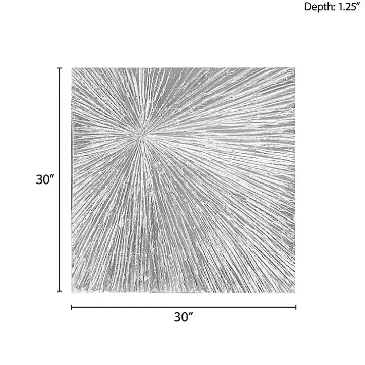 Silver Sunburst Dimensional Resin Wall Art