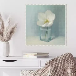 Single White Tulip Framed Canvas Art Print