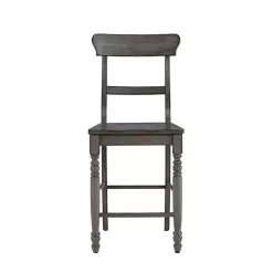 Slate Gray Ladder Back Counter Stools, Set of 2