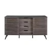 Slate Gray Slatted 4-Drawer Cabinet