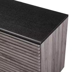Slate Gray Slatted 4-Drawer Cabinet