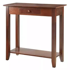 Slim Brown Single Drawer Console Table