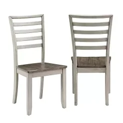 Smoked Honey and Alabaster Dining Chairs, Set of 2