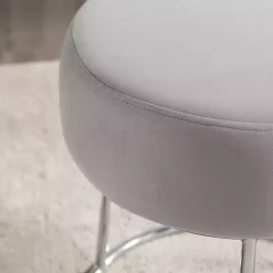 Smokey Gray Velvet Vanity Stool