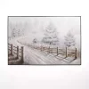 Snowy Country Drive Framed Canvas Art Print