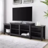 Solid Black Tiered TV Stand