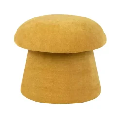 Spice Yellow Chenille Mushroom Storage Ottoman