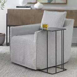 Square Black Camus Accent Table