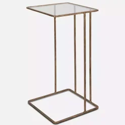 Square Gold Camus Accent Table