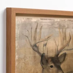 Stag Cabin Friend Framed Art Print