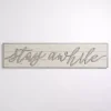 Stay Awhile Wood Plank Wall Plaque