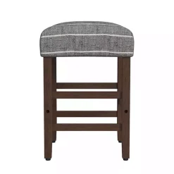 Steel Blue and White Striped Backless Stool