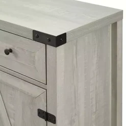 Stone Gray Rustic Barndoor Cabinet