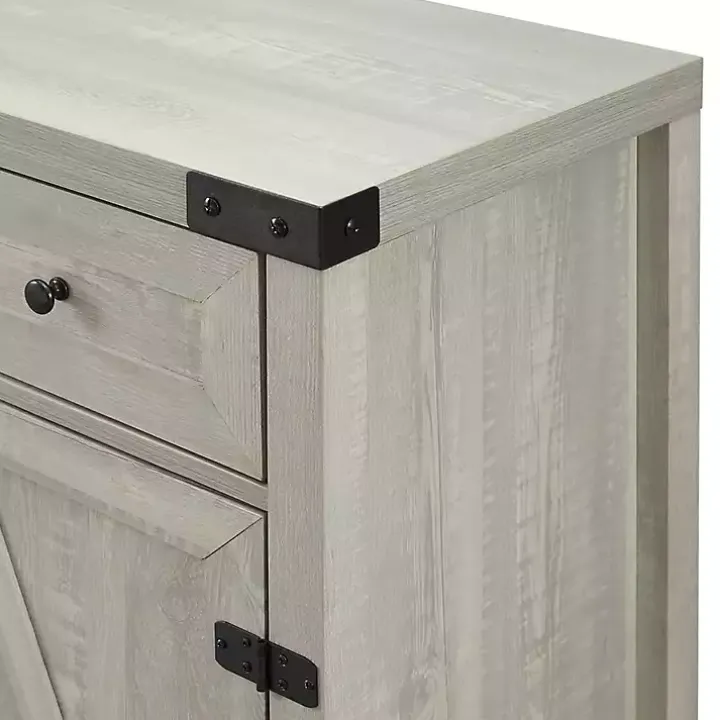 Stone Gray Rustic Barndoor Cabinet