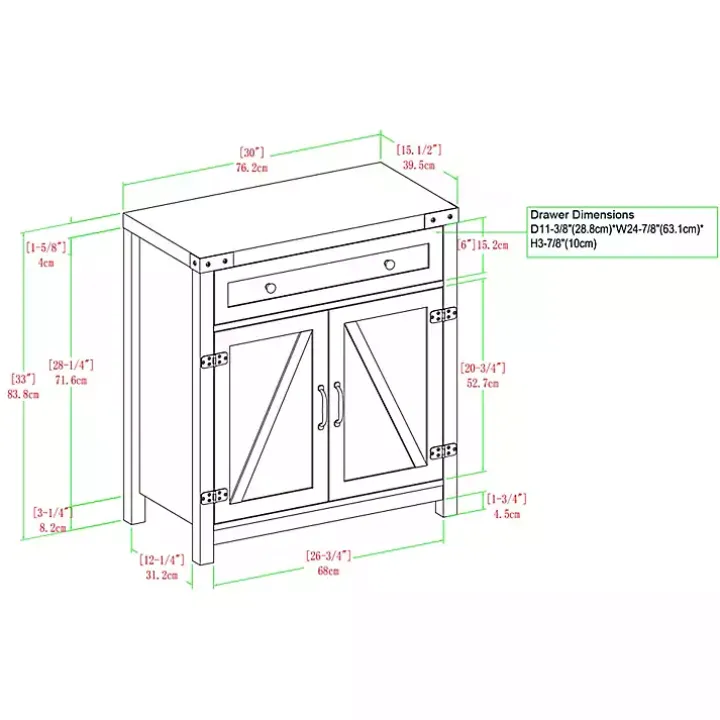 Stone Gray Rustic Barndoor Cabinet