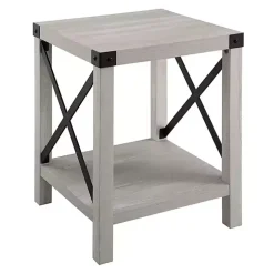 Stone Gray Rustic Wood Accent Table