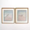 Sunset Birds Cane Framed Art Prints, Set of 2