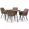 Table and Leather Bucket Chairs 5-pc. Dining Set