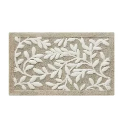 Tan Botanical Cotton Bath Mat, 34 in.