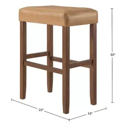 Tan Faux Leather Madison Walnut Bar Stool