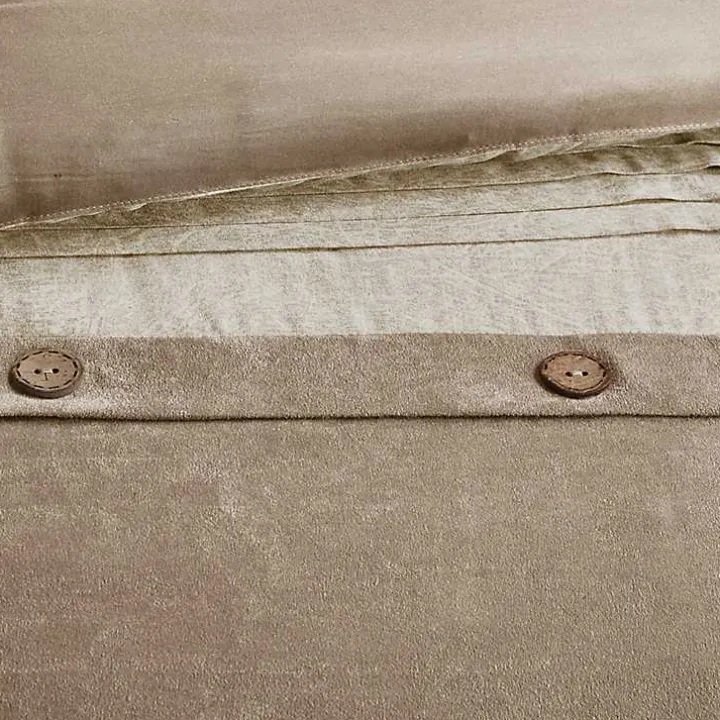 Tan Faux Suede 7-pc. King Comforter Set