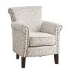 Tan Fretwork Accent Club Chair