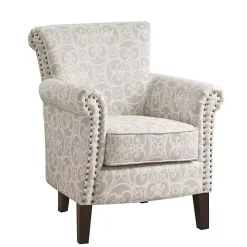 Tan Fretwork Accent Club Chair