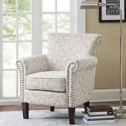Tan Fretwork Accent Club Chair