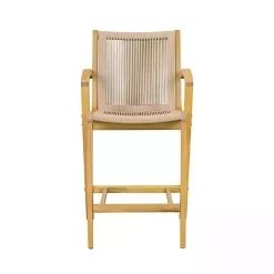 Tan Rope and Honey Wood Counter Stool