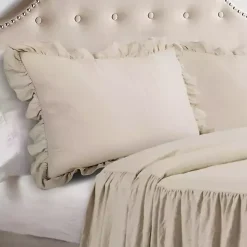 Tan Ruffle Skirt 3-pc. Queen Comforter Set