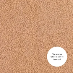 Tan Sherpa Upholstered Storage Ottoman