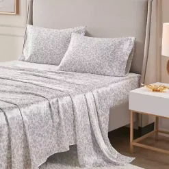 Taupe Leopard Print Satin 3-pc. Twin Sheet Set