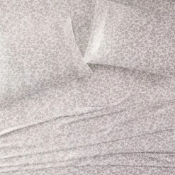 Taupe Leopard Print Satin 3-pc. Twin Sheet Set