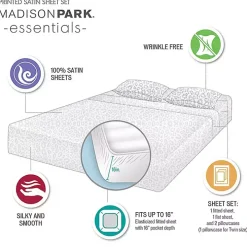 Taupe Leopard Print Satin 4-pc. King Sheet Set