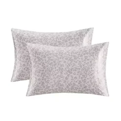 Taupe Leopard Satin Standard 2-pc. Pillow Case Set