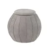 Taupe Rounded Oval Storage Ottoman