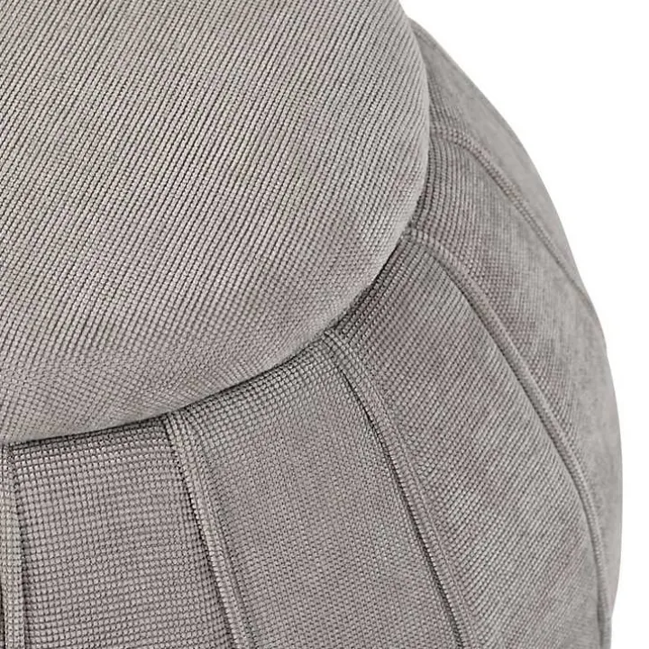 Taupe Rounded Oval Storage Ottoman