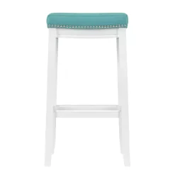 Teal Faux Leather Claridge Bar Stool