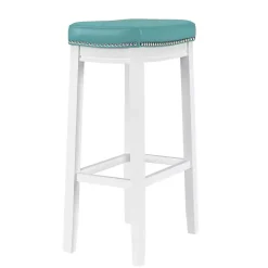 Teal Faux Leather Claridge Bar Stool