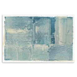 Teal Linework Canvas Art Print