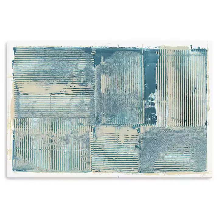 Teal Linework Canvas Art Print