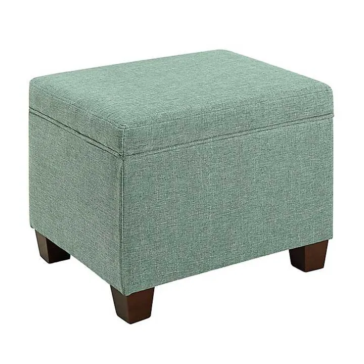 Teal Madison Storage Ottoman